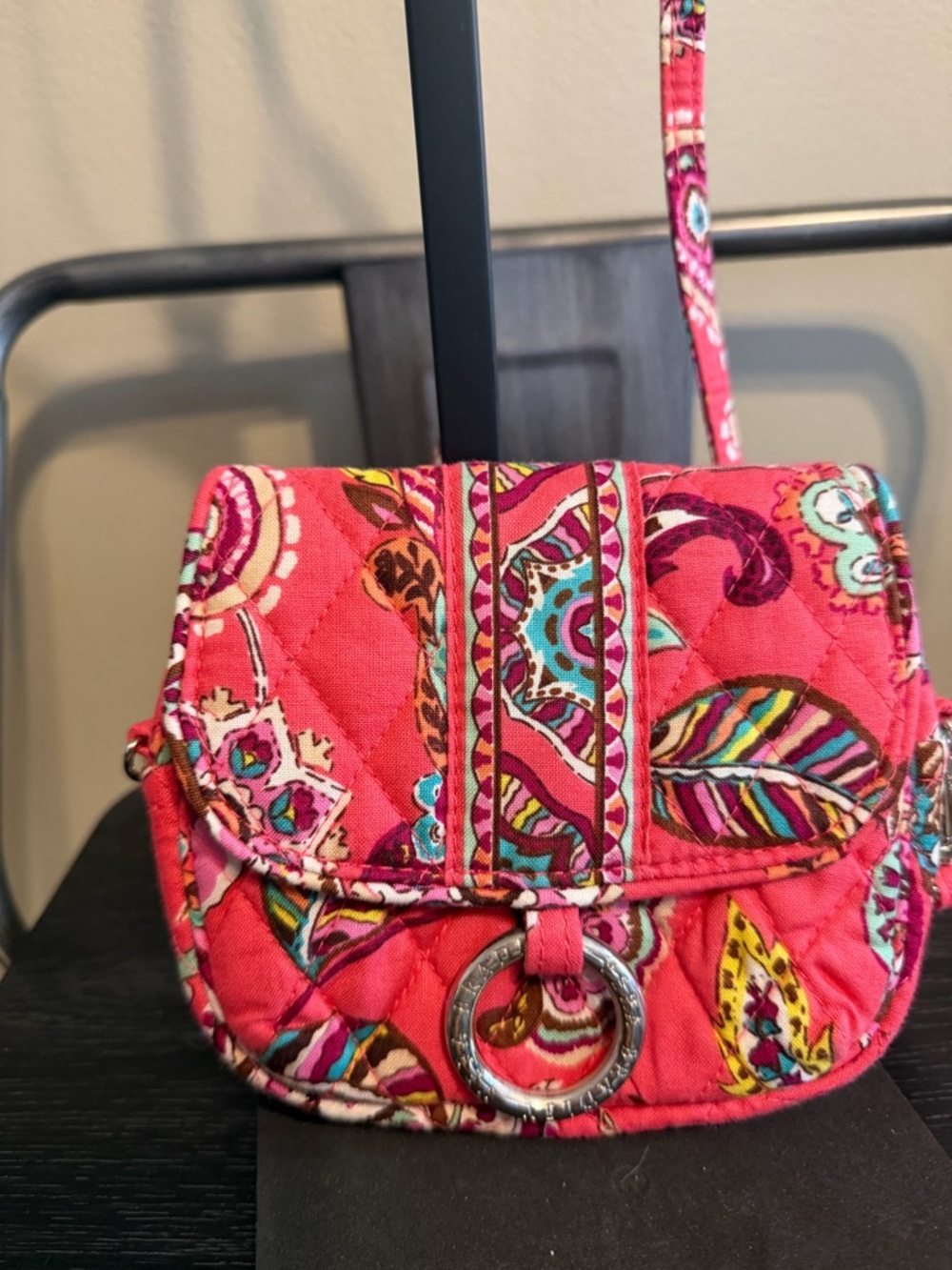 Vera Bradley Little Hipster Crossbody Bag Call Me Coral Quilted Retired Mini